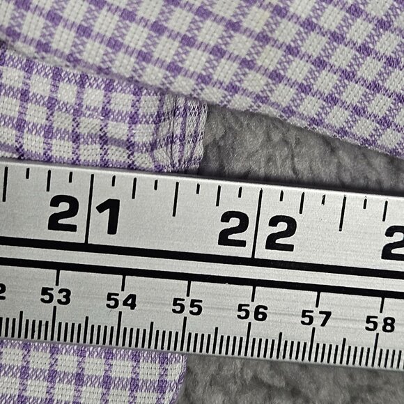 Mens Charles Tyrwhitt Purple Checkered Button-Up Dress Shirt Extra Slim Fit - Picture 7 of 12